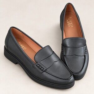Franco Sarto Women's 10M Black Penny Loafers Classic Preppy Office Shoes